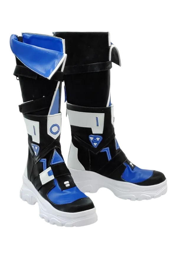 Honkai: Star Rail Silver Wolf Cosplay Shoes Long Black Blue Boot
